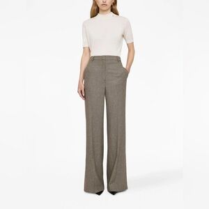 Anine Bing Wide-Leg Houndstooth Pants